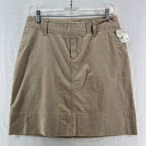 Merona Skirt Size 4 Stretch Twill Pencil Mini Cotton Blend Khaki Beige